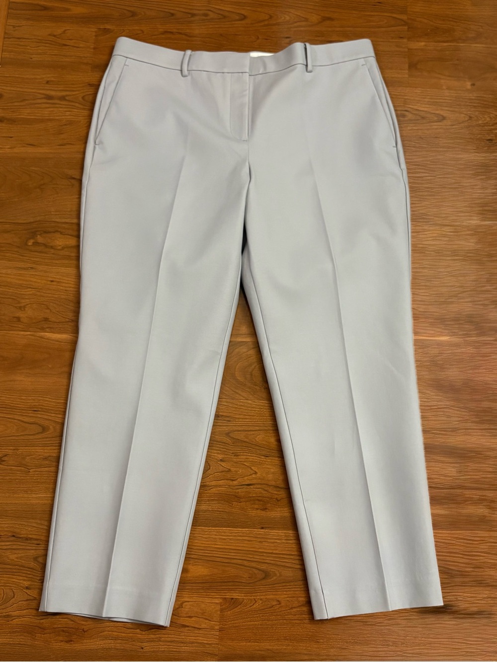 Ann Taylor Size 14 Stretch Curvy Ankle Length Pants Light Gray Stretch Cotton
